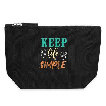 Keep Life Simple Motivational Design - Canvas Zip Pouch 18 x 19 cm - black - Front