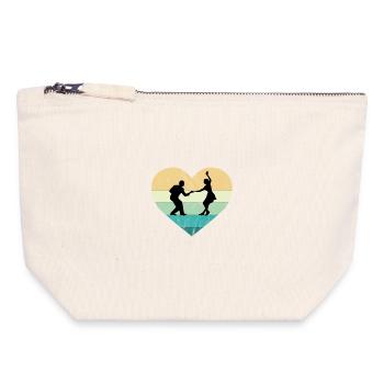 I love Rock'n Roll Couple Retro Heart - Canvas Zip Pouch 18 x 19 cm - nature - Front