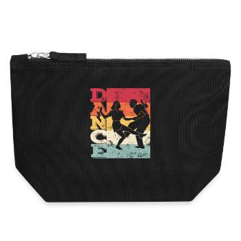 Boogie Woogie Swing Tanzen Retro Farben Vintage - Canvas Reißverschluss-Täschchen (18 x 19 cm) - Schwarz - Vorne