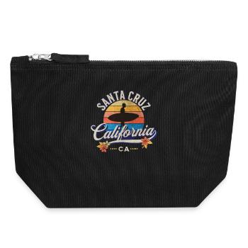 Kalifornien Santa Cruz Surfen Retro Sonnenuntergang - Canvas Reißverschluss-Täschchen (18 x 19 cm) - Schwarz - Vorne