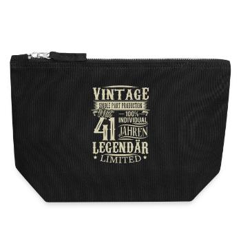 41. Geburtstag Vintage Legendär - Canvas Reißverschluss-Täschchen (18 x 19 cm) - Schwarz - Vorne