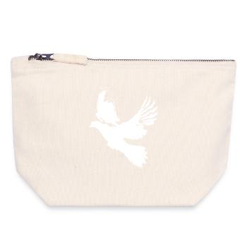 Dove of Peace Dove Design – Symbol of Hope - Canvas Zip Pouch 18 x 19 cm - nature - Front