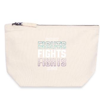 Santé mentale Personne ne se bat seul - Pochette zippée en toile 18 x 19 cm - blanc naturel - Devant