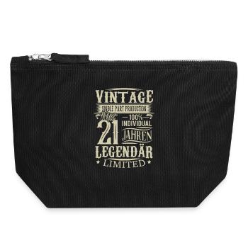 21. Geburtstag Vintage Legendär - Canvas Reißverschluss-Täschchen (18 x 19 cm) - Schwarz - Vorne