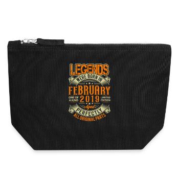 Légende d’anniversaire de février 2019 - Pochette zippée en toile 18 x 19 cm - noir - Devant