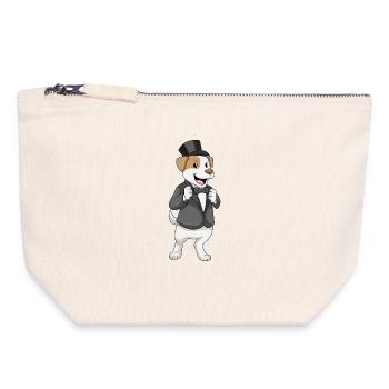 Mariage de la veste du chien pour le toilette - Pochette zippée en toile 18 x 19 cm - blanc naturel - Devant