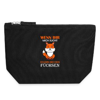 Wald Wildtier Fuchs Geschenk - Canvas Reißverschluss-Täschchen (18 x 19 cm) - Schwarz - Vorne