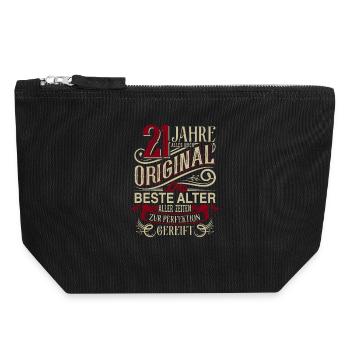 21. Geburtstag Vintage Retro - Canvas Reißverschluss-Täschchen (18 x 19 cm) - Schwarz - Vorne