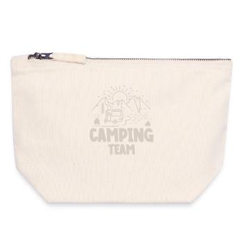 Équipe de camping Camper Campen - Pochette zippée en toile 18 x 19 cm - blanc naturel - Devant