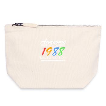 1988 - Born 1988 - Fantastic since 1988 - Canvas Zip Pouch 18 x 19 cm - nature - Front