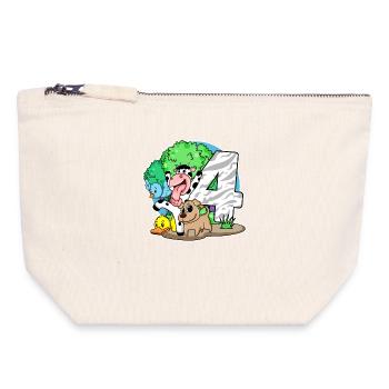 4th birthday Cute animals 4 years old - Canvas Zip Pouch 18 x 19 cm - nature - Front
