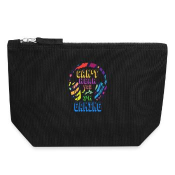 Can't hear you I'm Gaming - Lustiges Video Gamer Geschenk - Canvas Reißverschluss-Täschchen (18 x 19 cm) - Schwarz - Vorne