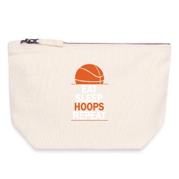Manger des cerceaux de sommeil Répéter le basketball - Pochette zippée en toile 18 x 19 cm - blanc naturel - Devant