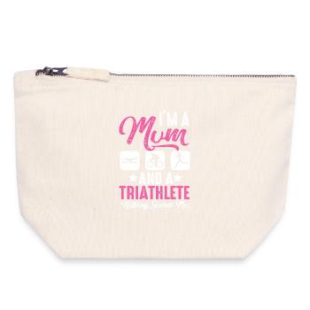 Ich Bin Eine Mutter Und Ein Triathlet - Canvas Reißverschluss-Täschchen (18 x 19 cm) - Naturweiß - Vorne