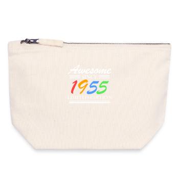 1955 - Né en 1955 - Pochette zippée en toile 18 x 19 cm - blanc naturel - Devant