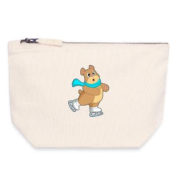 Patins à glace Bear - Pochette zippée en toile 18 x 19 cm - blanc naturel - Devant