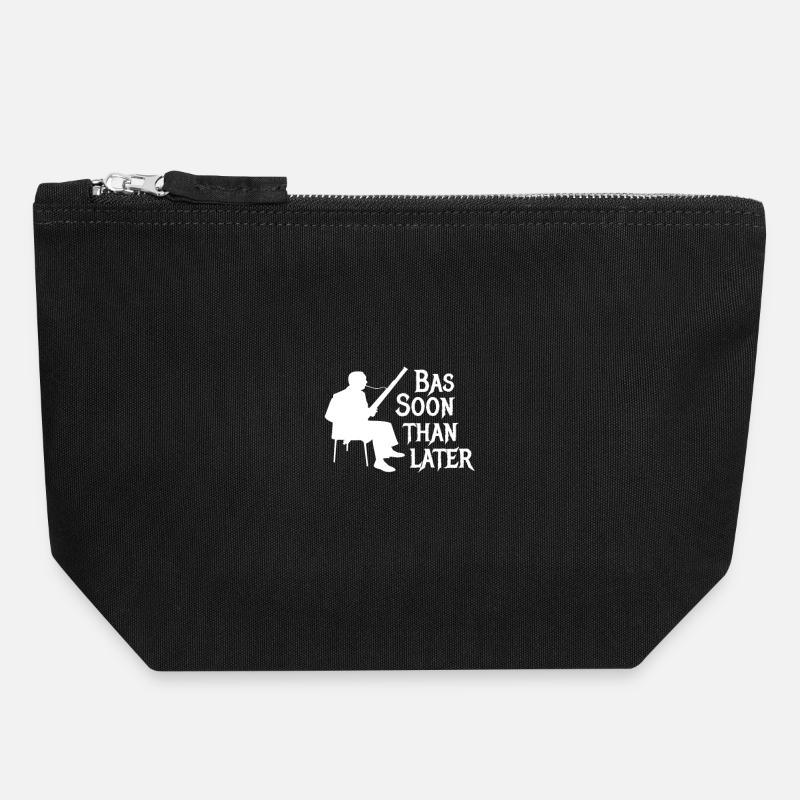 Bassoon than later bassoon pun - Canvas Zip Pouch 18 x 19 cm - black