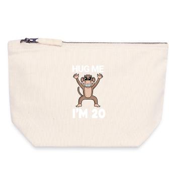 20 birthday - 20 years - hug - Canvas Zip Pouch 18 x 19 cm - nature - Front