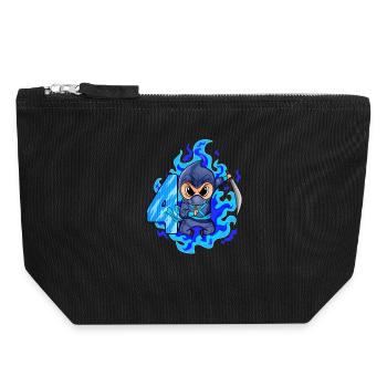 4th birthday boy 4 years old ninja - Canvas Zip Pouch 18 x 19 cm - black - Front