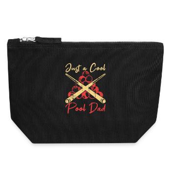 Billard Papa - Canvas Reißverschluss-Täschchen (18 x 19 cm) - Schwarz - Vorne