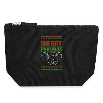 Christmas Billiard Player - Canvas Zip Pouch 18 x 19 cm - black - Front