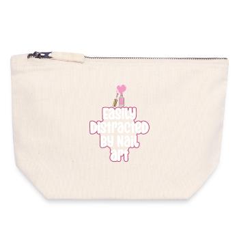 Easily distracted by Nail Art Nail Tech - Canvas Zip Pouch 18 x 19 cm - nature - Front