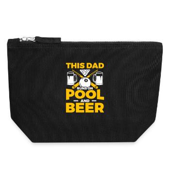 Billard Papa - Canvas Reißverschluss-Täschchen (18 x 19 cm) - Schwarz - Vorne