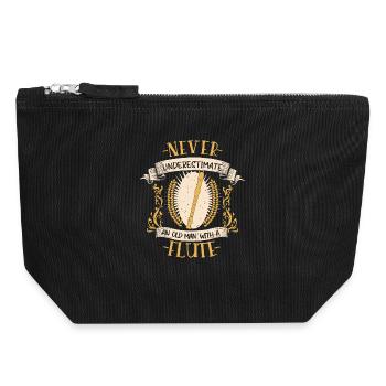 Flute Musician Instrument Brass Music Gift - Canvas Zip Pouch 18 x 19 cm - black - Front