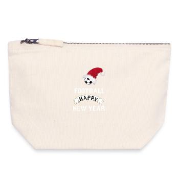 HAPPY FOOTBALL NEW YEAR - Pochette zippée en toile 18 x 19 cm - blanc naturel - Devant