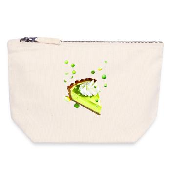 Gâteau au citron vert citron vert - Pochette zippée en toile 18 x 19 cm - blanc naturel - Devant
