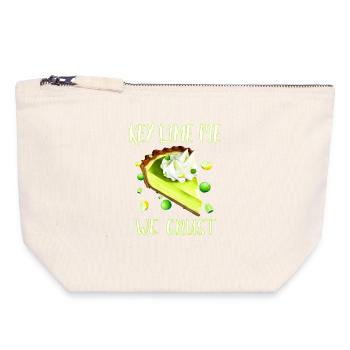 Tarte au citron vert clé - Pochette zippée en toile 18 x 19 cm - blanc naturel - Devant