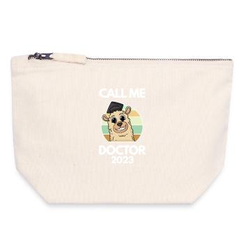 Thèse de doctorat Doctorat Doctorat 2023 Docteur - Pochette zippée en toile 18 x 19 cm - blanc naturel - Devant