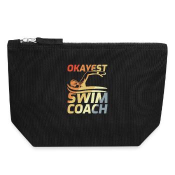 Moniteur de natation - Pochette zippée en toile 18 x 19 cm - noir - Devant