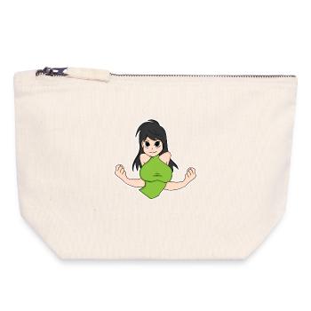 Anime - Pochette zippée en toile 18 x 19 cm - blanc naturel - Devant
