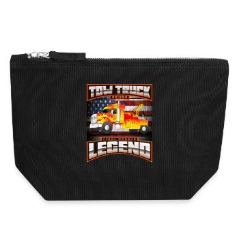 TOW TRUCK DRIVER USA - Canvas Zip Pouch 18 x 19 cm - black - Front