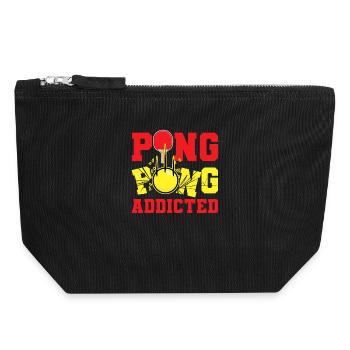 Blague sur le tennis de table - Pochette zippée en toile 18 x 19 cm - noir - Devant