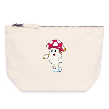 Batte de baseball Mushroom - Pochette zippée en toile 18 x 19 cm - blanc naturel - Devant