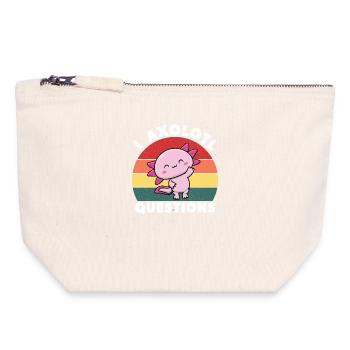 I Axolotl Questions Cute Axolotl - Canvas Zip Pouch 18 x 19 cm - nature - Front