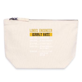 Linux Engineer Hourly Rate Mechanic Labor rate - Canvas Zip Pouch 18 x 19 cm - nature - Front