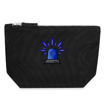 Sirène de lumière bleue - Pochette zippée en toile 18 x 19 cm - noir - Devant