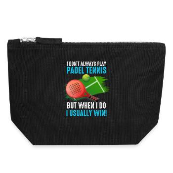 Padel I Dont Always Play Padel Tennis - Canvas Zip Pouch 18 x 19 cm - black - Front