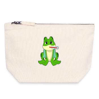 Thermomètre clinique Frog - Pochette zippée en toile 18 x 19 cm - blanc naturel - Devant