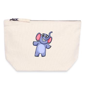 Cute little elephant - Canvas Zip Pouch 18 x 19 cm - nature - Front
