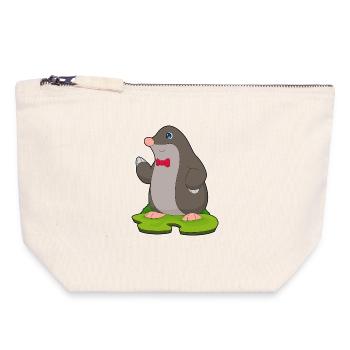 Mouche Taupe - Pochette zippée en toile 18 x 19 cm - blanc naturel - Devant
