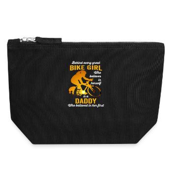 Bike Girl - Canvas Zip Pouch 18 x 19 cm - black - Front