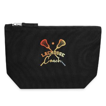 Lacrosse Trainer - Canvas Reißverschluss-Täschchen (18 x 19 cm) - Schwarz - Vorne