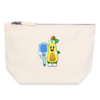 Thermomètre clinique Avocado Nurse - Pochette zippée en toile 18 x 19 cm - blanc naturel - Devant