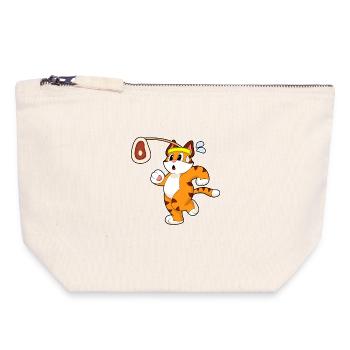 Tiger Fleisch - Canvas Reißverschluss-Täschchen (18 x 19 cm) - Naturweiß - Vorne