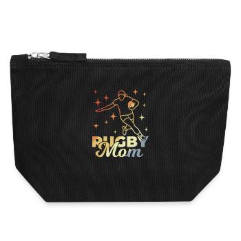 Rugby Mom - Canvas Zip Pouch 18 x 19 cm - black - Front