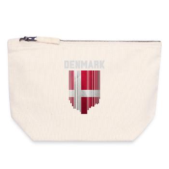 Flag of Denmark, Danish pride - Canvas Zip Pouch 18 x 19 cm - nature - Front